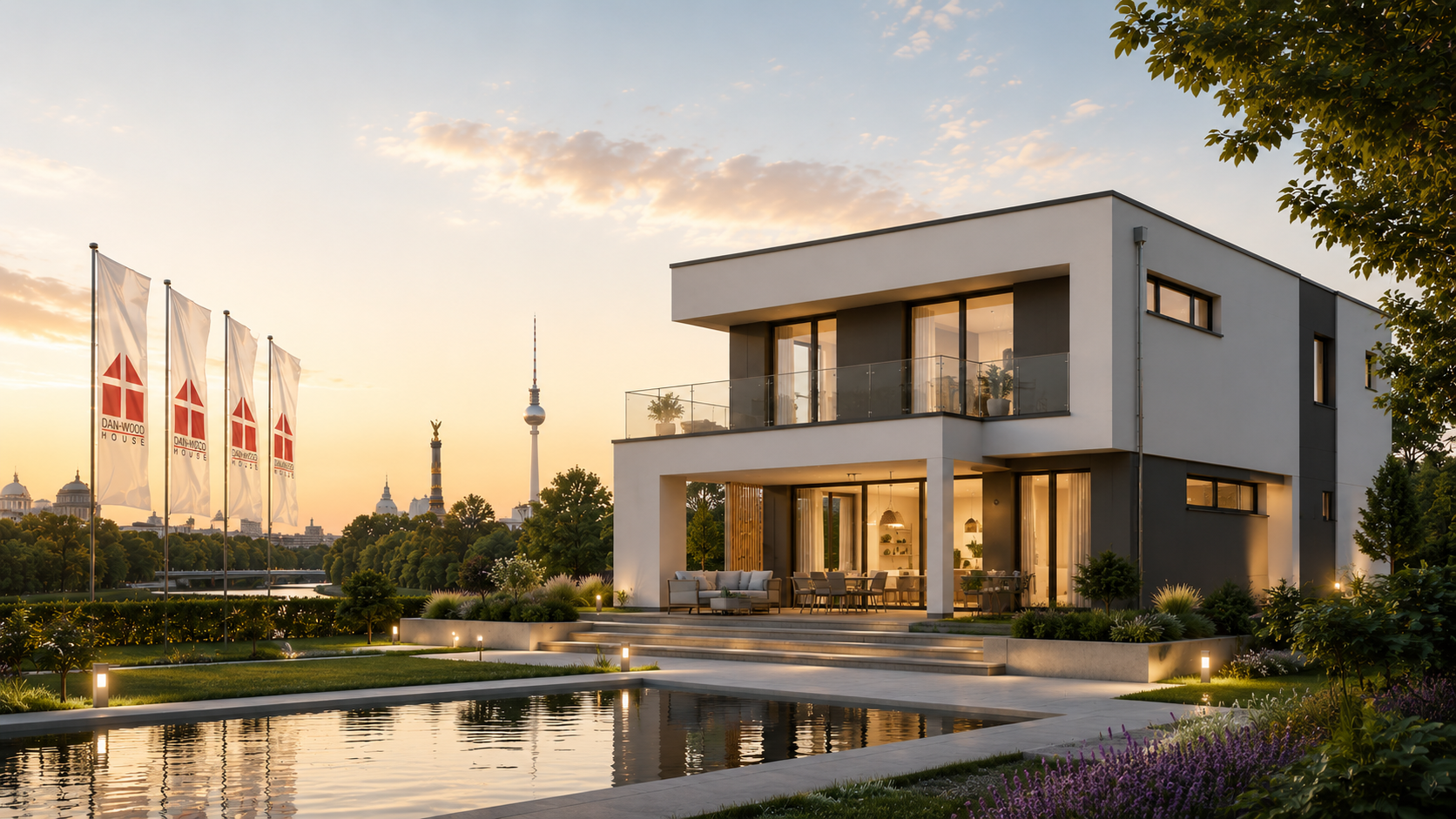 Dan-Wood House Berlin-Brandenburg – modernes Kubus Haus mit Berliner Skyline