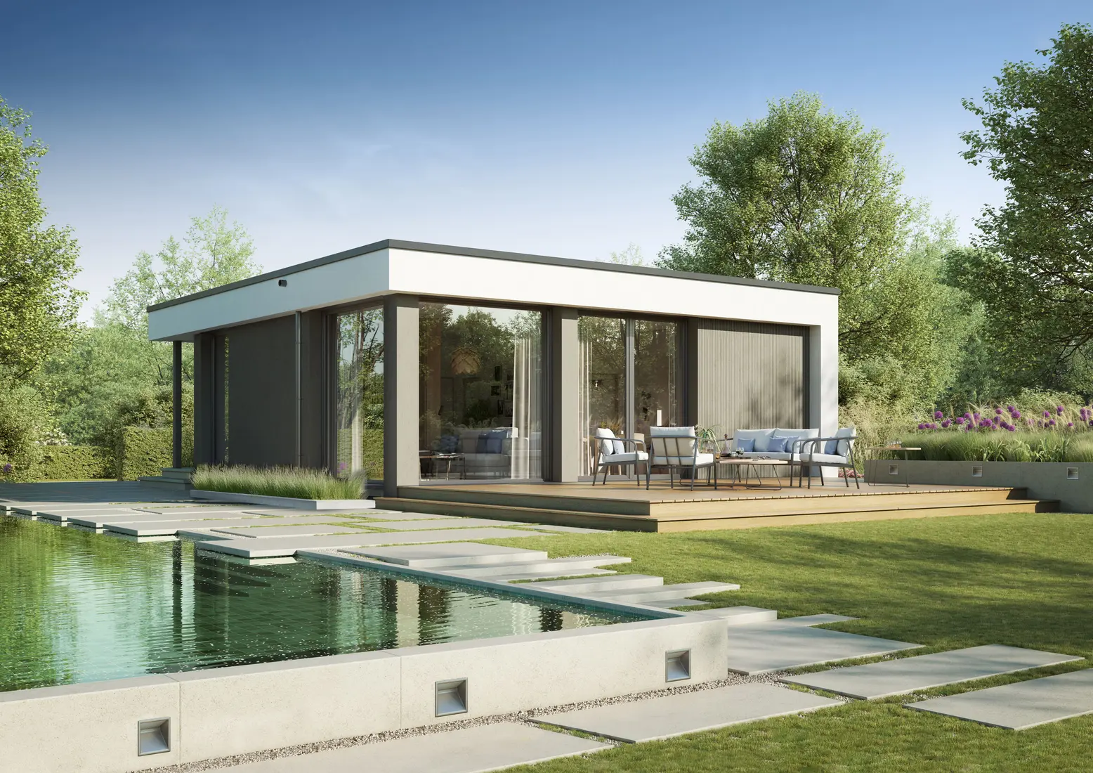 Dan-Wood Next Wood 75 – modernes Bungalow Fertighaus